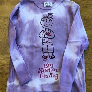 New tie dye long sleeve big sister Emily